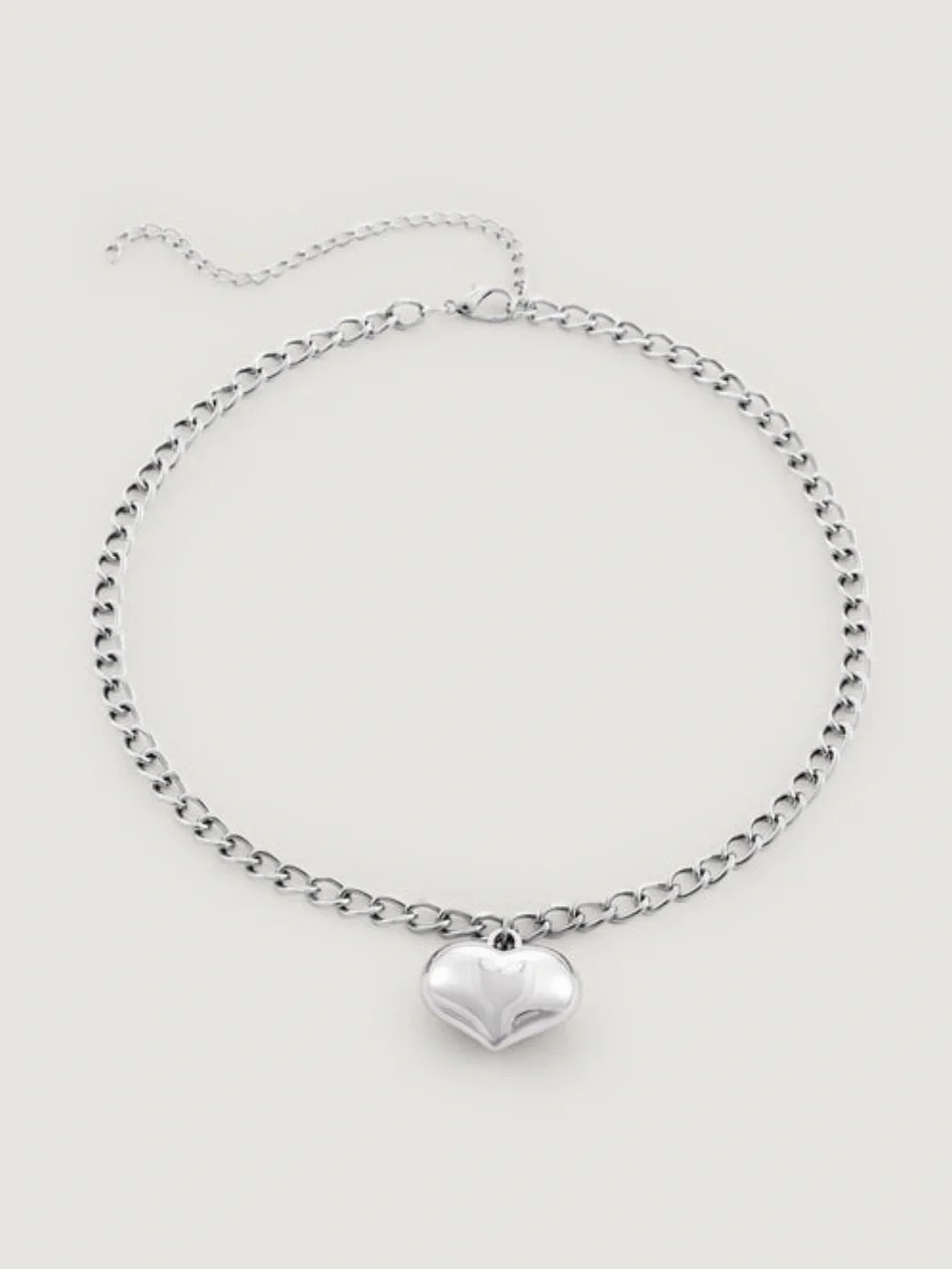 Silver Heart Pendant Necklace - Women Jewelry
